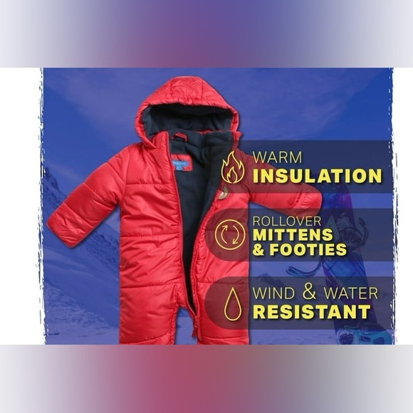 Snozu  1-piece Cozy Snowsuit for Boy or Girl & Red&Blue Baby Toddler 24 months - Picture 10 of 10